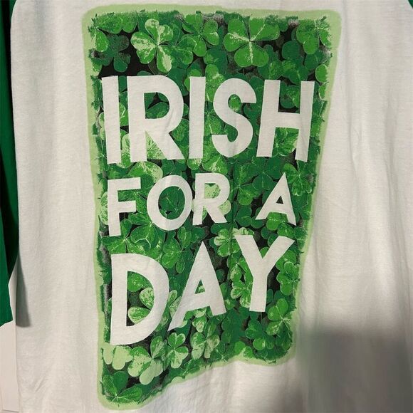 Irish For A Day St. Patrick's Day Raglan Baseball T-Shirt 2XL Unisex - Picture 2 of 4